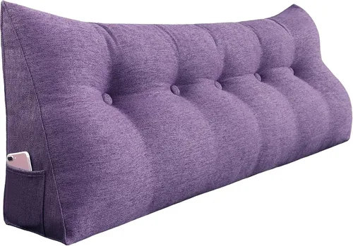 Miniatura 22 de Almohada de cuña acolchada de 8 libras para cabecero, posicionador corporal en forma de triángulo, almohada de lectura para la cama, almohada
