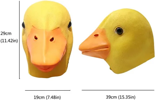 Miniatura 3 de PartyHop - Máscara de pato amarillo - Máscara de látex de Halloween de cabeza completa