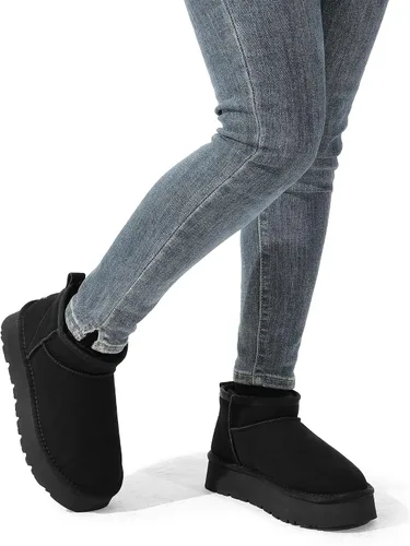 Miniatura 6 de DREAM PAIRS Botas de nieve para mujer, botas de invierno con plataforma y forro de piel sintética
