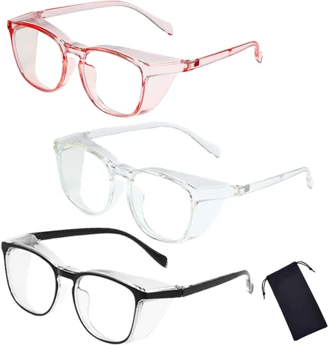 Miniatura 9 de Gafas de seguridad para hombres y mujeres, gafas de seguridad antivaho cómodas, bloqueo de luz azul, protección UV, enfermeras adultas (clear 1pack)
