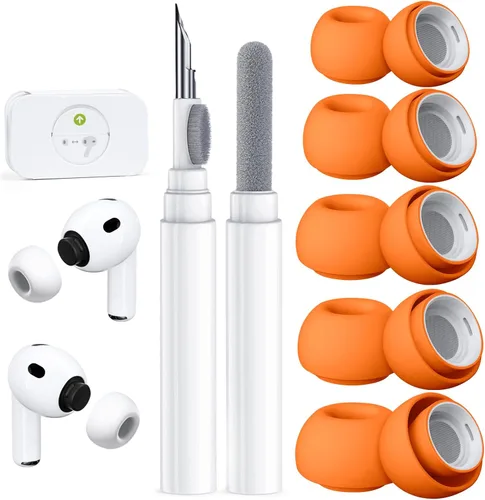 Miniatura 8 de 4 pares de puntas de repuesto para AirPods Pro 2ª/1ª generación con kit limpiador, orificio de reducción de ruido y pantalla protectora contra