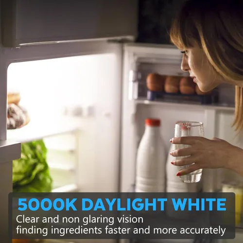 Miniatura 2 de Paquete de 2 bombillas LED para refrigerador, luz blanca diurna, 5000 K, 120 V, 40 W, equivalente a la bombilla para electrodomésticos, A15 5 W
