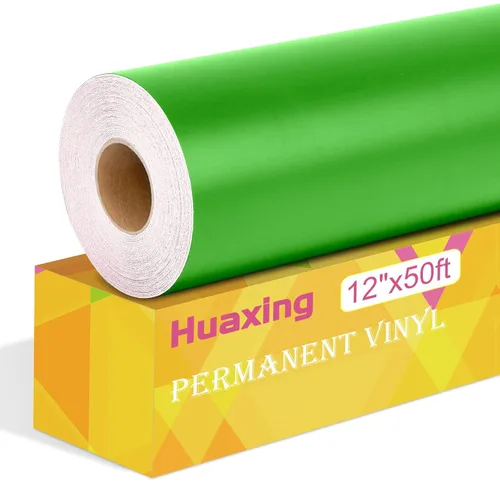 Vinilo permanente verde mate, rollo de vinilo adhesivo permanente de 12 pulgadas x 50 pies para todas las máquinas de corte, letreros, troqueladoras