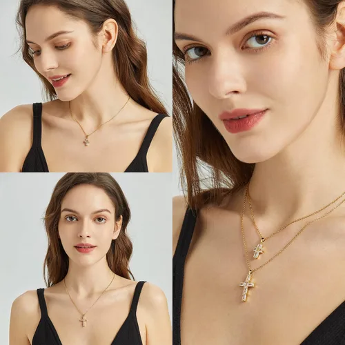 Miniatura 4 de Collar de Ojo Malvado para Mujer 18K Chapado en Oro Collar de Ojo Malvado en Capas Joyería de Ojo Malvado Hecha a Mano Collar de Protección