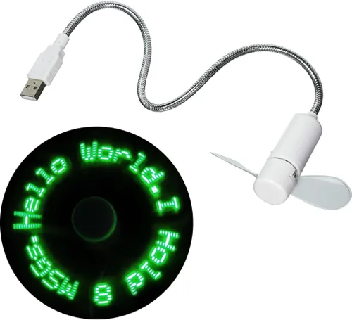 Miniatura 9 de PowerTRC Ventilador de mensajes programable con dibujo personalizado alimentado por USB (LED rojo)