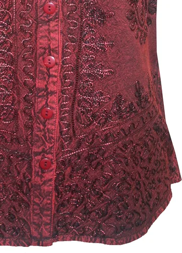 Miniatura 3 de Agan Traders Blusa medieval bohemia bordada para mujer