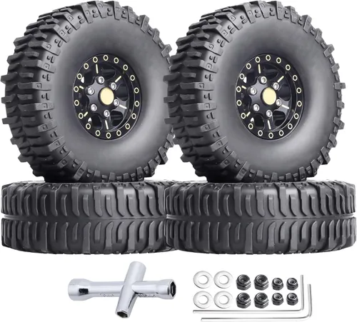 Miniatura 8 de HobbyPark Ruedas y neumáticos Beadlock de latón 1.0 para Traxxas TRX4M Piezas de actualización Axial SCX24 1/24 RC Crawler Reemplazo (paquete de 4)