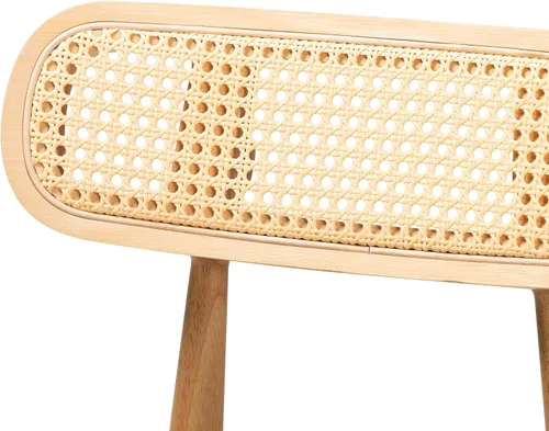 Miniatura 6 de Baxton Studio Tarana - Juego de 2 sillas de comedor, color crema/negro/marrón claro