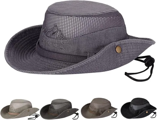 Miniatura 9 de Obling Sombrero de sol para hombres y mujeres, sombrero de pesca UPF 50 de ala ancha, sombrero de pescador Safari Boonie