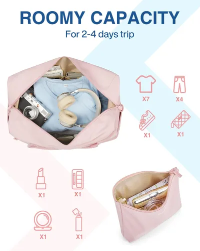 Miniatura 2 de BAGSMART Bolsa de viaje, rosa-2 piezas, Bolsa de viaje