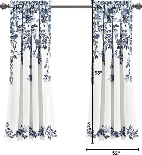Miniatura 8 de Lush Decor Tanisha - Cortinas para oscurecer la habitación, diseño floral de vid impreso, juego de paneles de ventana (par), 52 pulgadas de ancho x