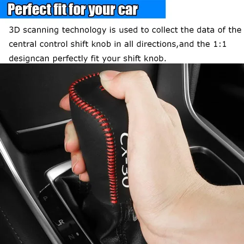Miniatura 4 de Accesorios de interior personalizados para Mazda CX-30 2020 2021 2022, funda de palanca de cambios de cuero automático, botas de transmisión, funda