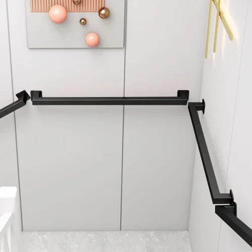 Miniatura 4 de Barandilla de escalera para escaleras interiores, kit de barra de agarre moderno de 4 pies con acabado negro mate, barandillas antideslizantes
