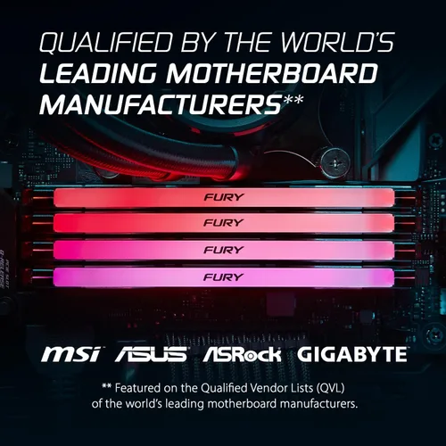 Miniatura 7 de Kingston FURY Renegade RGB 32 GB (2 x 16 GB) 6400 MT/s DDR5 CL32 DIMM Kit de memoria de escritorio (2 piezas) Intel XMP 3.0 Estabilidad