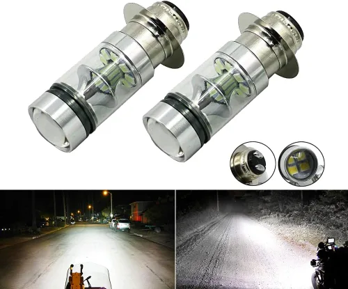 Miniatura 2 de motoparty Para Kawasaki Bayou 220 300 KFX 400 KLX 250R 300 Lakota Prairie 360 400 100W Blanco de Alta Potencia H6 (2 piezas)