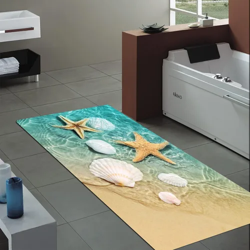 Miniatura 15 de Alfombra antideslizante de espuma de esponja de pelo bajo para puerta de baño, alfombras separadas a prueba de deslizamiento, alfombra de ilusión