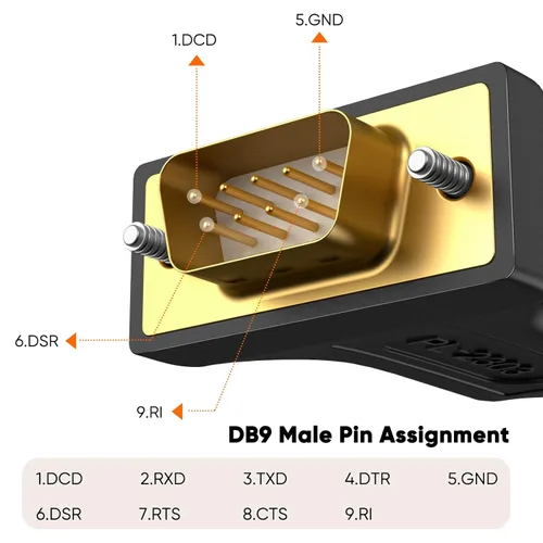 Miniatura 7 de CableCreation Adaptador USB a RS232 de 6.6 pies con chipset PL2303, chapado en oro, USB 2.0 a DB9, cable convertidor serial compatible con caja