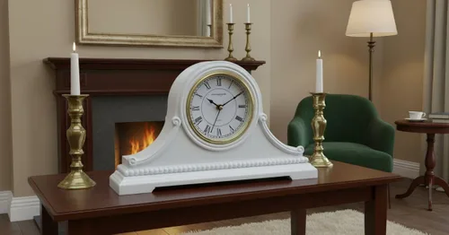 Miniatura 5 de Relojes de Repisa, Funcionan con Baterías, Reloj de Mesa de Madera Silencioso con Campanadas Westminster a Cada Hora, Reloj de Repisa de Madera