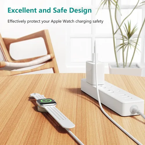 Miniatura 5 de Paquete de 2 cables de carga para Apple Watch, cargador rápido magnético a cable USB-C de 3 pies (1m), cargador rápido inalámbrico portátil