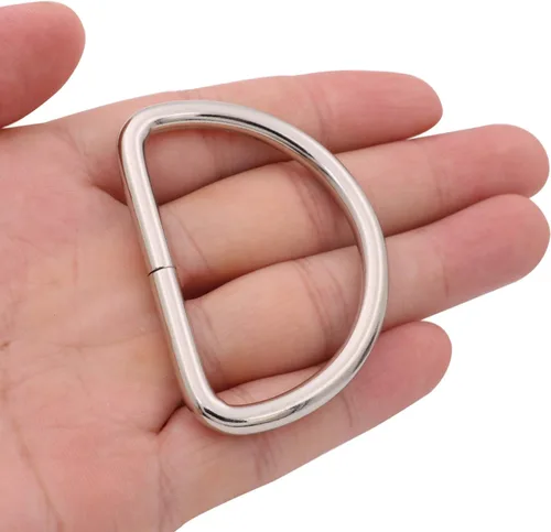 Miniatura 3 de Wuuycoky Silvery D Rings Buckles D-ring Non-welded For Webbing Strapping 0.5" / 0.6" / 0.8" / 1" / 1.25" / 1.5" / 2" Optional