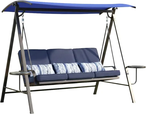 Garden Winds Cubierta superior de toldo de repuesto reforzada compatible con el columpio Living Accents 20S6026B, azul clásico, Riplock 350