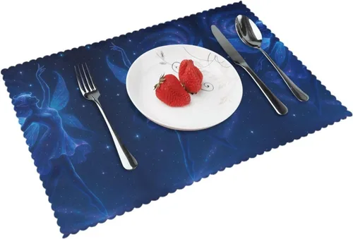 Miniatura 9 de Juego de 4 manteles individuales rectangulares, resistentes al calor 3D isométricos impresos para cocina y comedor