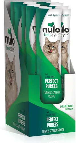 Miniatura 13 de Nulo Freestyle Purés Perfectos Sin Cereales Golosinas Húmedas Premium para Gatos, Puré Apretável para Felinos, Alto Contenido de Humedad para Apoyar