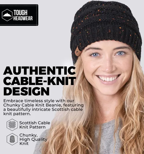 Miniatura 76 de Gorro de punto para mujer, cálido y suave, elástico, para clima frío de Tough Headwear