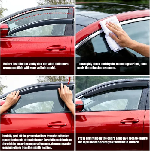 Miniatura 9 de AUXKO Protector de lluvia de ventana para Honda HRV 2023 2024 2025 2026 exterior con cinta adhesiva inastillable, protector de humo solar, visera