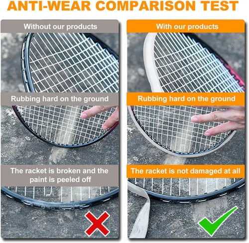 Miniatura 6 de OUKENS Premium Tennis Racket Tape 5m Racquet Head Protection Guard Anti-Scratch Frame Tape for Tennis, Padel, Squash Rackets Durable Head Tape