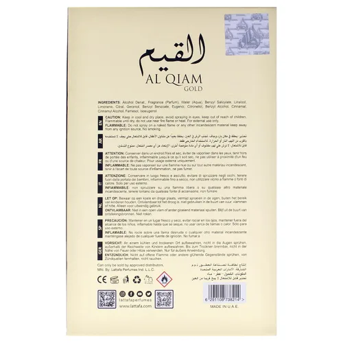 Miniatura 7 de Lattafa Perfumes Al Qiam Gold para Eau de Parfum en espray unisex, 3.4 onzas