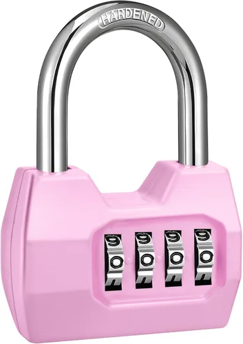 1 Paquete disecu Candado de Combinación de 4 Dígitos, Impermeable para Exteriores, para Casillero de Gimnasio Escolar, Cerca, Portón, Cobertizo, Rosa