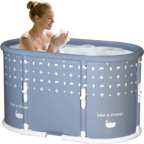 Bañera portátil, bañera plegable sin instalación, bañeras de ducha independientes con cojín, bañera de hidromasaje plegable, bañera de agua caliente