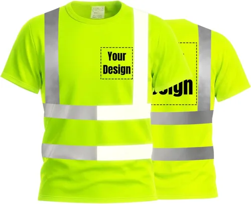 Miniatura 30 de Camisetas reflectantes de seguridad de alta visibilidad personalizan su logotipo