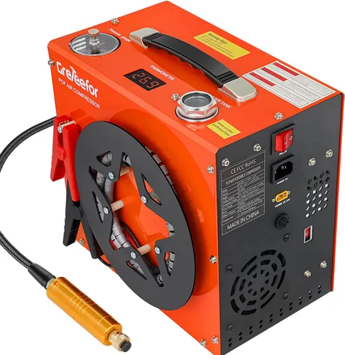 Compresor de aire PCP, máximo 5800 PSI / 40 MPa, bomba portátil de alta presión de 350 W, refrigeración por agua y aire, doble indicador de parada