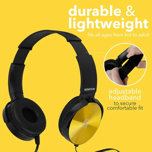 Miniatura 4 de Auriculares Sonitum para Aula - Juego de 25, Auriculares Cómodos Giratorias para Estudiantes, para Biblioteca, Escuela, Avión, Niños