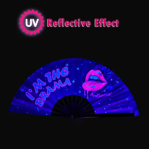 Miniatura 4 de Abanico de botas en el suelo, ventilador de mano plegable grande para mujeres y hombres, ventiladores para baile de línea para raves, EDM, fiesta