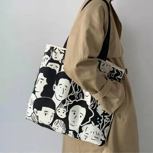 Miniatura 5 de GODWOODS Bolso de mano estético de lona con cremallera para mujer, bolsas de hombro de viaje con compartimentos