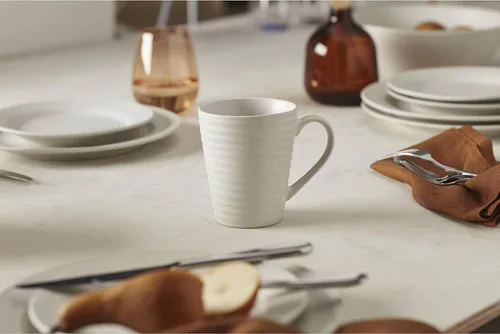 Miniatura 7 de Oneida 895944 Ridge White - Juego de 4 tazas de café, servicio para 4,12 onzas líquidas, color blanco