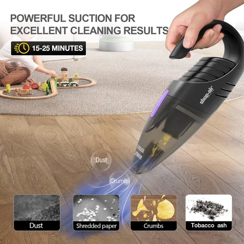 Miniatura 7 de Shop-Vac Aspiradora húmeda/seca HP de 5 galones 2.0 Peak HP+Shop·AIR Aspiradora inalámbrica para coche, púrpura