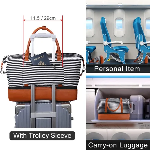 Miniatura 3 de Bodaon Bolsa de fin de semana con tiras de compartimento para zapatos