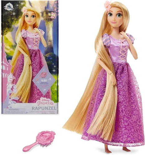 Disney Store Muñeca Clásica de Princesa Disney para Niña (Rapunzel de Enredados), 11 Pulgadas, Incluye Cepillo con Detalles Moldeados, Juguete