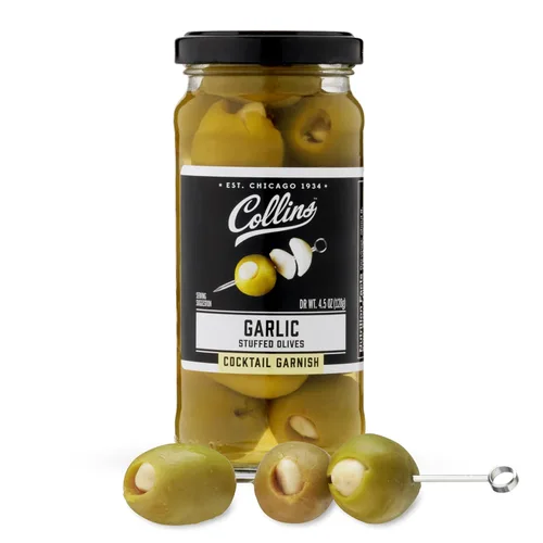 Miniatura 12 de Collins Aceitunas sin hueso: guarnición popular para cócteles, martinis sucios, ensaladas, bandejas de queso, embutidos, aperitivos, 4 onzas