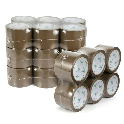 Miniatura 10 de BOMEI PACK Cinta de embalaje marrón de 3 pulgadas de ancho, repuestos de cinta de embalaje marrón resistente para cajas de mudanza, envío