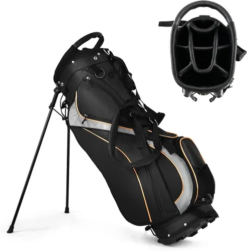 Mayjooy - Bolsa de golf portátil con divisores de 8 vías, bolsa organizada de fácil almacenamiento con tela duradera, color negro