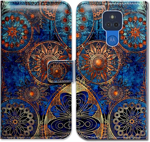 Miniatura 17 de Bcov Funda para Moto G Play 2021 [no compatible con G Play 2020], funda de piel con tapa para teléfono con diseño de flor de ciruelo con ranura