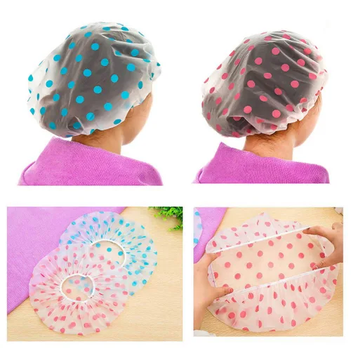Miniatura 2 de Gorro de ducha, 3 unidades, impermeable, reutilizable, gorro de baño para mujeres, hombres y niños