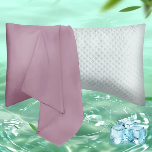 Miniatura 24 de Fundas de almohada de tamaño corporal, Fundas de almohada de viscosa refrescante con cierre de cremallera, Funda de almohada fresca y transpirable