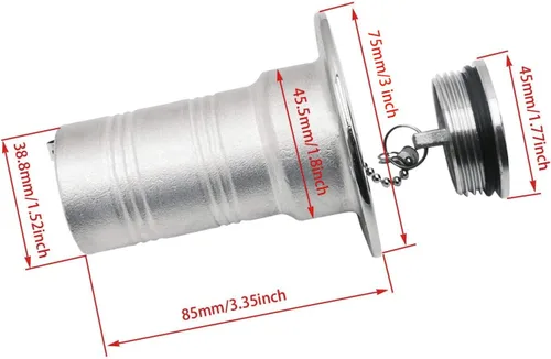 Miniatura 2 de Boat Water/Diesel/Gas/Fuel Deck Fill/Filler 1-1/2 Inch(38mm) with Keyless Cap 316 Stainless Steel Boat Deck Hardware for Boat, Yacht, Caravan