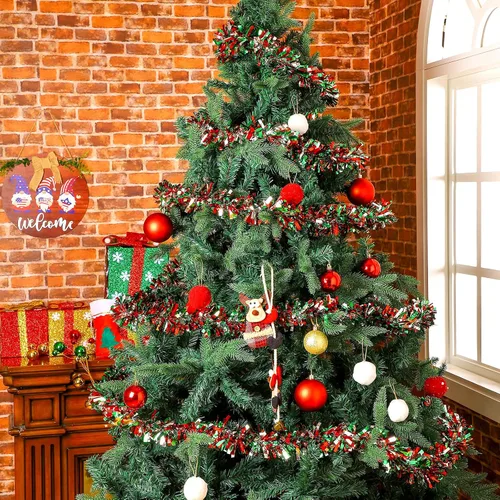 Miniatura 4 de Guirnalda de oropel de Navidad de 39.4 pies con torsión metálica brillante para colgar en el árbol de Navidad, suministros de fiesta, decoración
